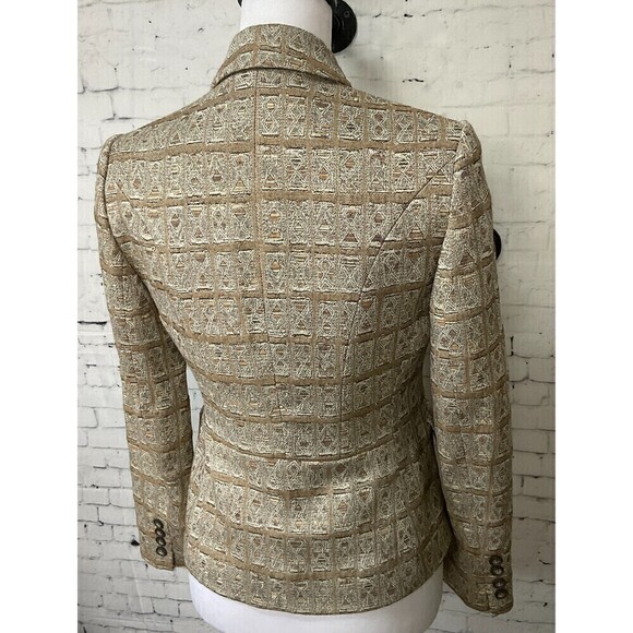 Jones New York Petite Womens Tan Bronze Blazer Business Jacket Size 4P U1 - Picture 5 of 12